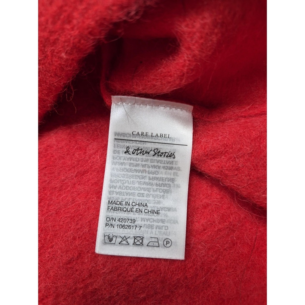 & Other Stories Sweater Womens Small Red Alpaca Blend Short Sleeve Pullover Knit - Picture 6 of 11
